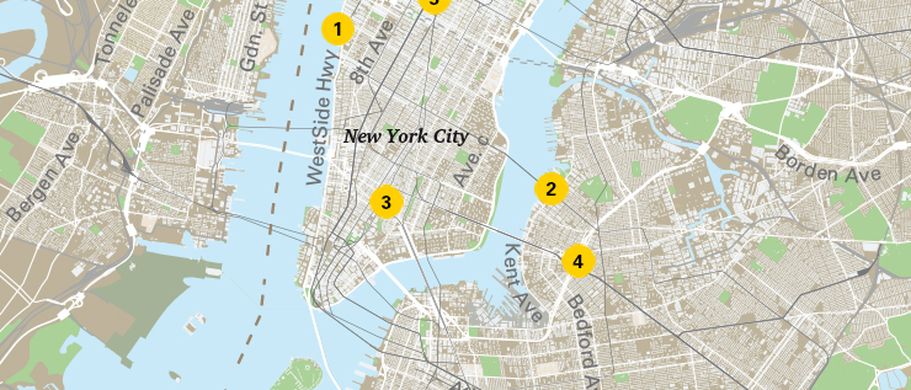 New York Karte mit Manhattan