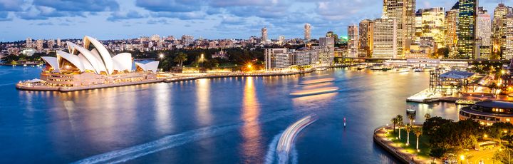 Aussicht auf Sydneys Panorama und Opernhaus