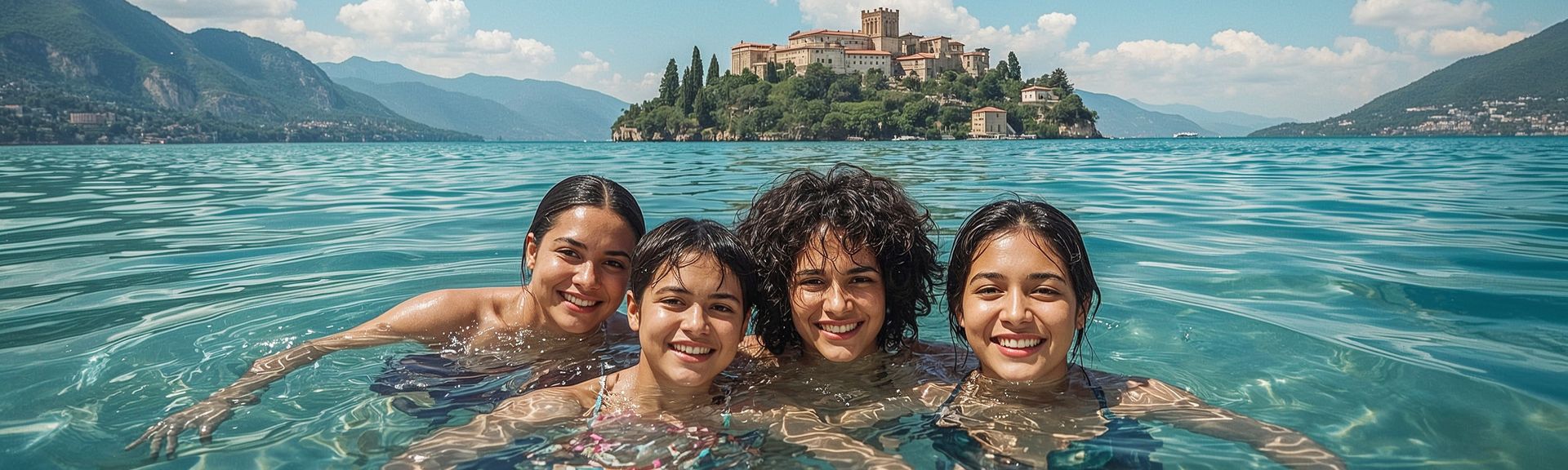 Familie im Gardasee