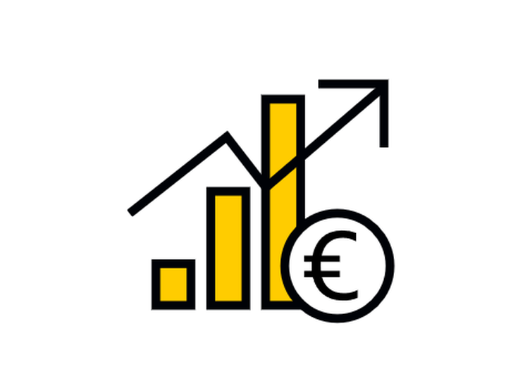 Icon Diagramm aufsteigend "Unabhängigkeit Top Leistungsträger Portfolio"