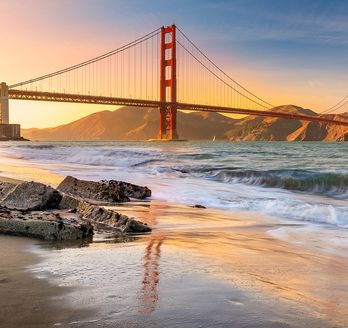 San Francisco Brücke bei Sonnenuntergang 