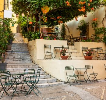 Blick in eine Altstadtgasse von Korfu