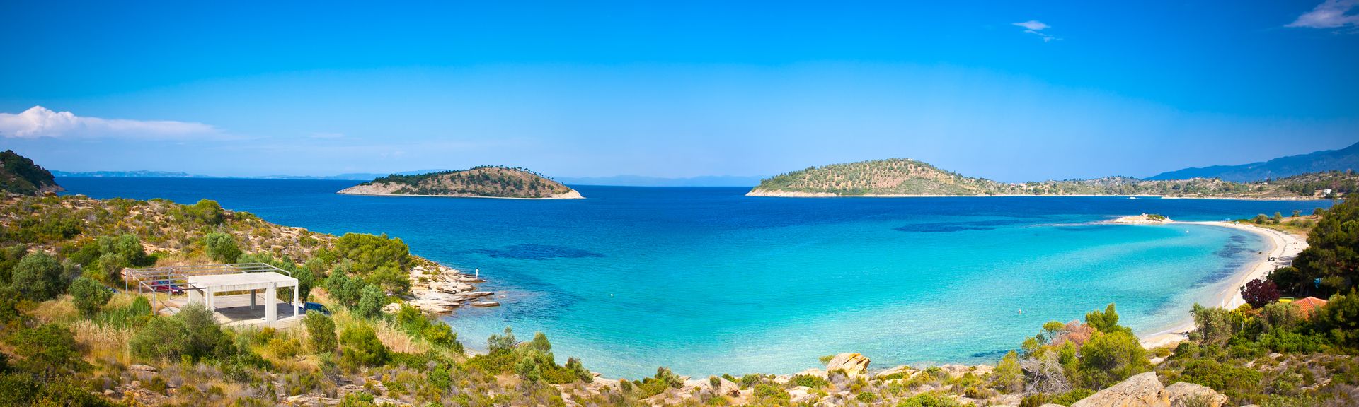 Lagonisi beach on Sithonia Halkidiki, Greece.