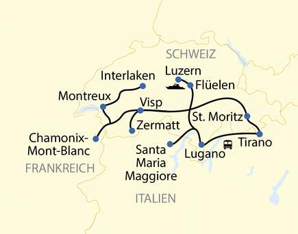 Karte mit Route