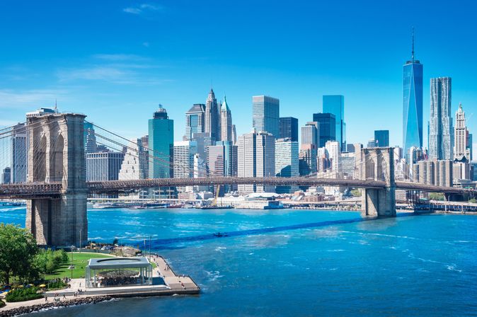 Manhattan von der Manhattan Bridge fotografiert