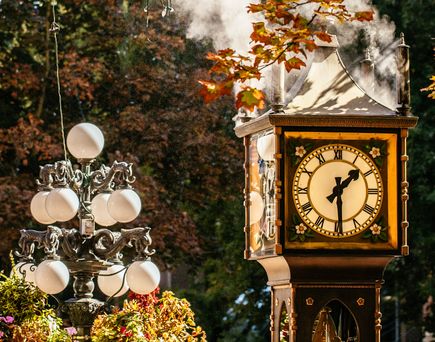 Die berühmte dampfbetriebene Uhr in Gastown