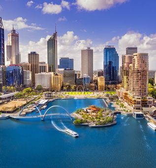 Elizabeth Quay - markantes Hafengebiet in Perth
