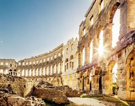 Das Amphitheater in Pula, Kroatien, ein römisches Bauwerk.