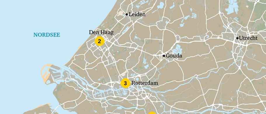 Karte Südholland