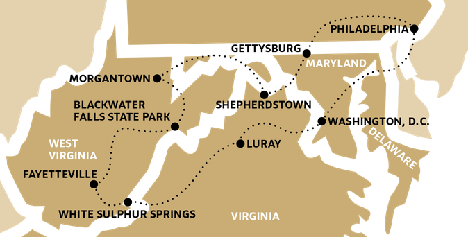 Karte Roadtrips USA