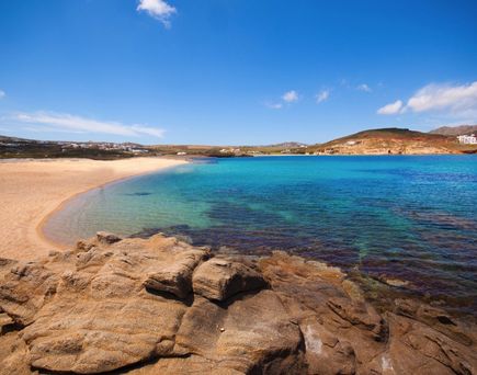 Ftelia Strand auf Mykonos