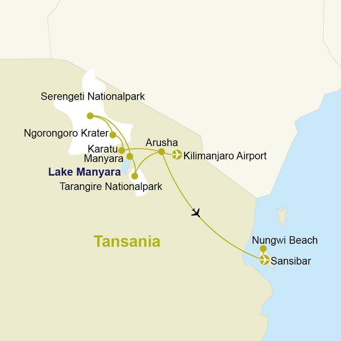 Route Tansania Sansibar