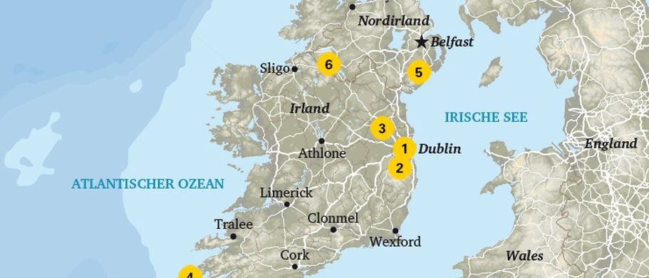Karte Drehorte in Irland