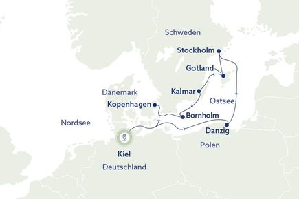 Karte mit Route
