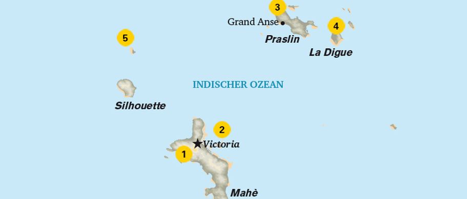 Karte Seychellen