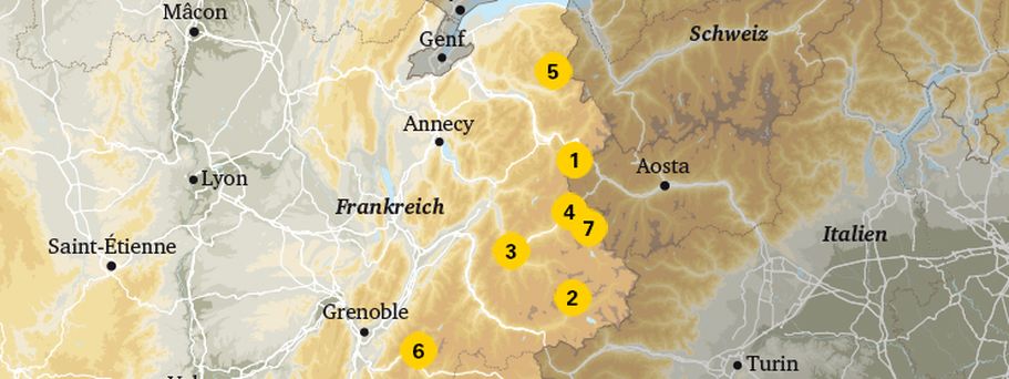 Karte Ski Frankreich
