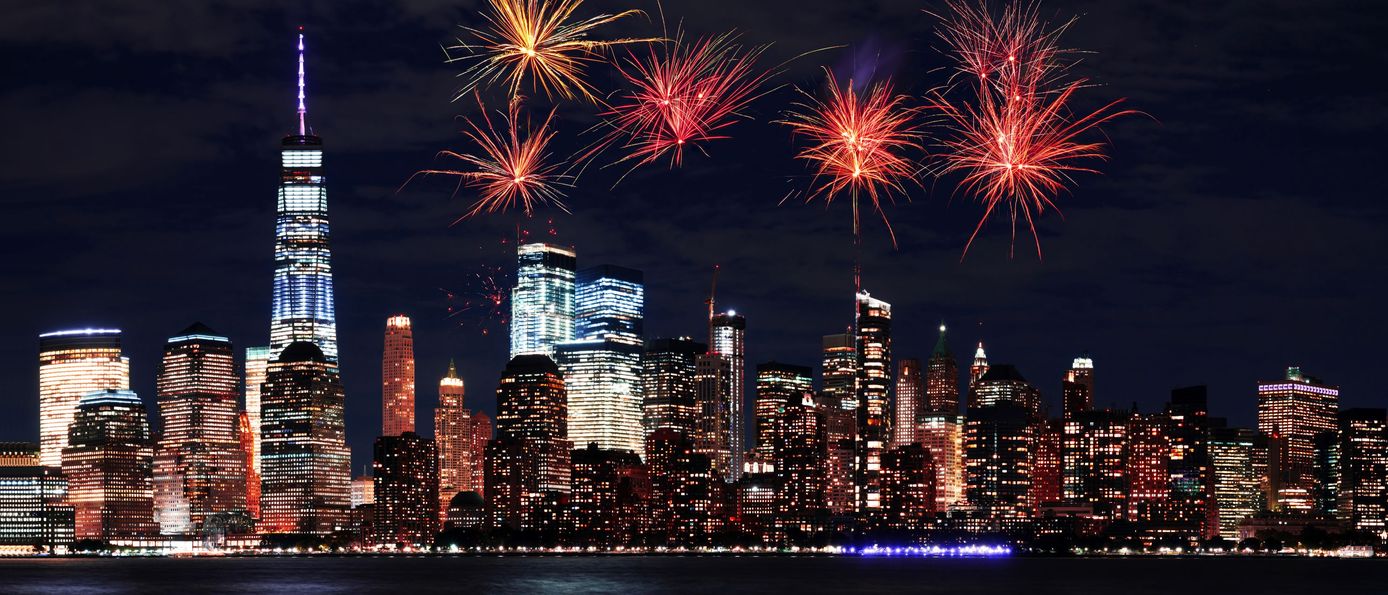  new york, manhattan, silvester, feuerwerk, skyline