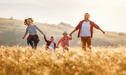 Familie im Feld