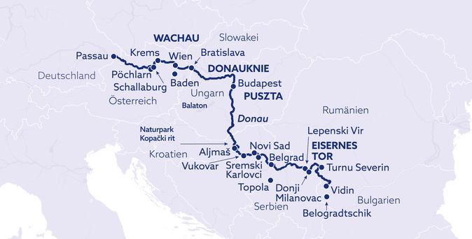 Karte mit Routenbeschreibung