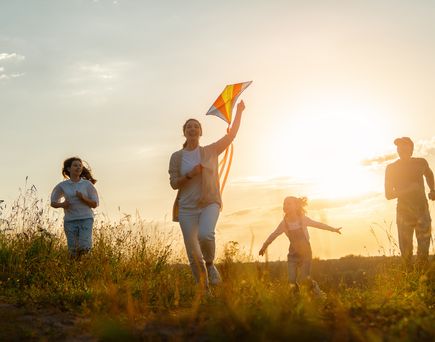 Familie auf Feld