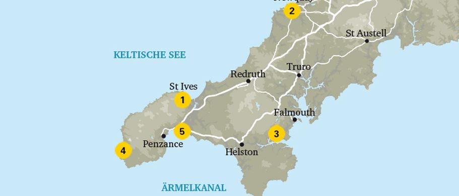 Karte von Cornwall