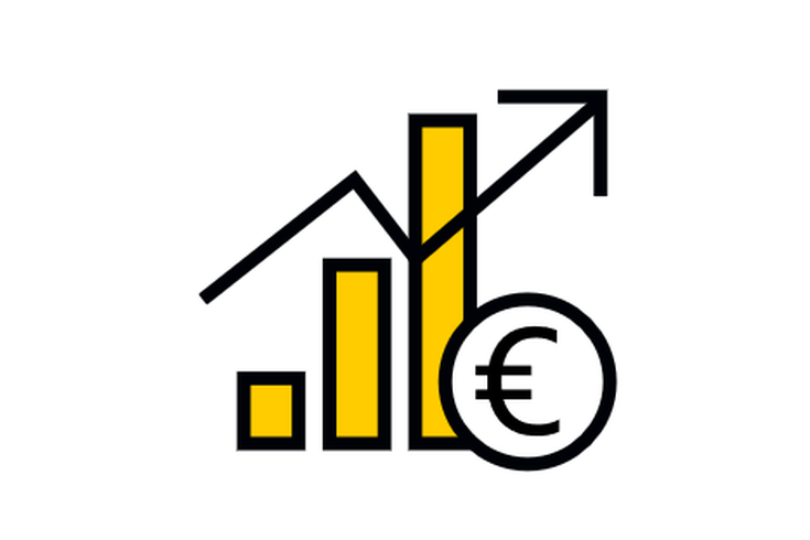 Icon Diagramm aufsteigend "Unabhängigkeit Top Leistungsträger Portfolio"