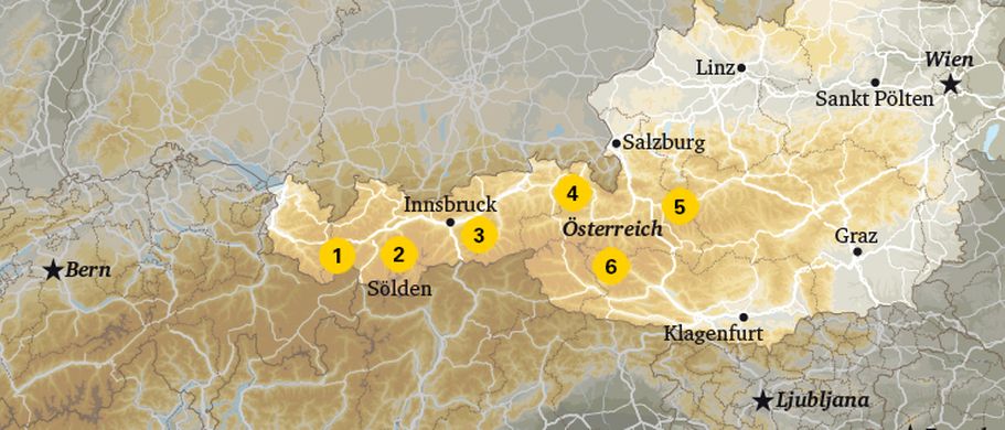 Karte Ski Österreich