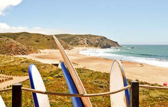 Surfbretter am Strand