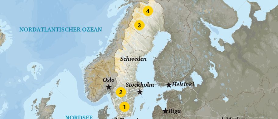 Karte Südschweden