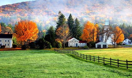Dorf Tyringham Berkshires Nebel Kulisse