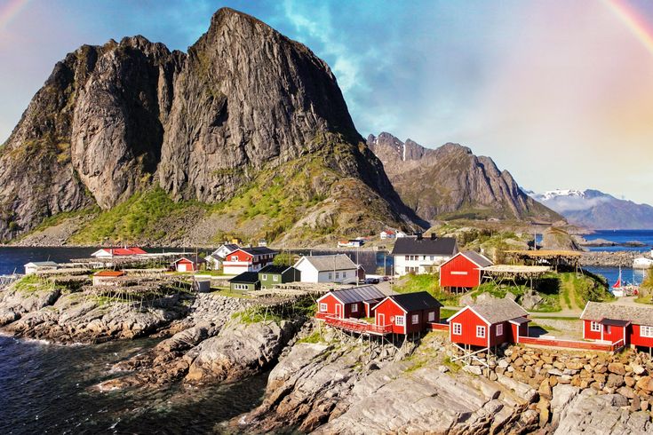 Die Berge von Lofoten in Nordnorwegen