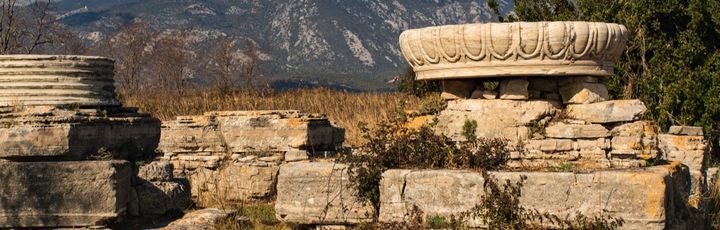 Die Ruinen eines antiken Tempels auf Samos, Griechenland.