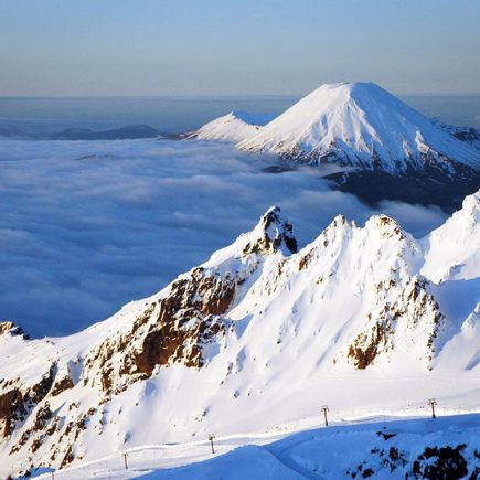 Camper Neuseeland Urlaub Reisen Schneebedeckte Berge Mount Ruapehu