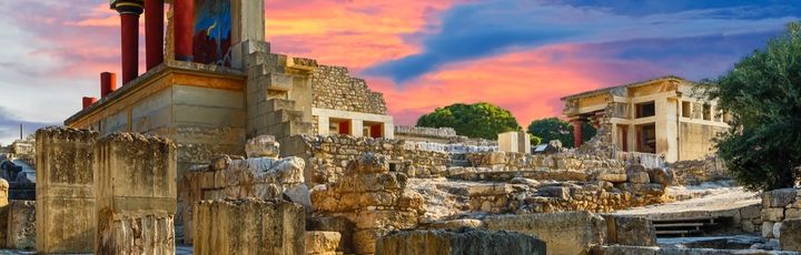 Der Palast von Knossos auf Kreta, eine archäologische Stätte.