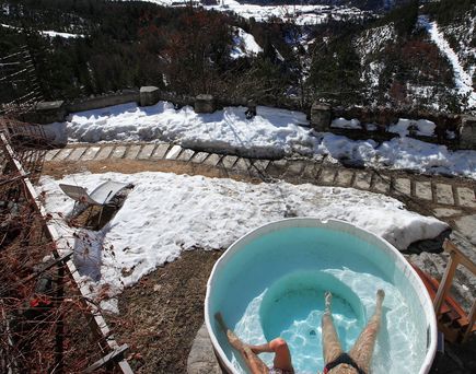 In Bormio badet man im heißen Wasser der Thermalquellen