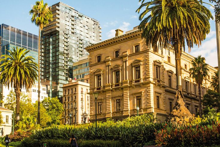 Aussicht auf historische Gebäude in Melbourne