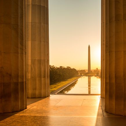 Washington Monument im Sonnenuntergang