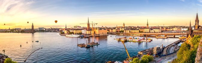 Aussicht auf den Hafen von Stockholm