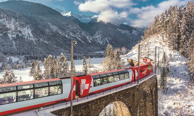 Glacier & Bernina Express: Winter-Alpenpanorama