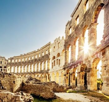 Das Amphitheater in Pula, Kroatien, ein römisches Bauwerk.