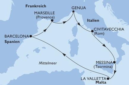 Karte mit Routenbeschreibung