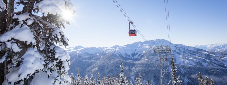 Die Peak 2 Peak Gondola vereint zwei Berge zum riesigen Skigebiet Whistler Blackcomb 