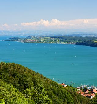 Blick auf den Bodensee von oben