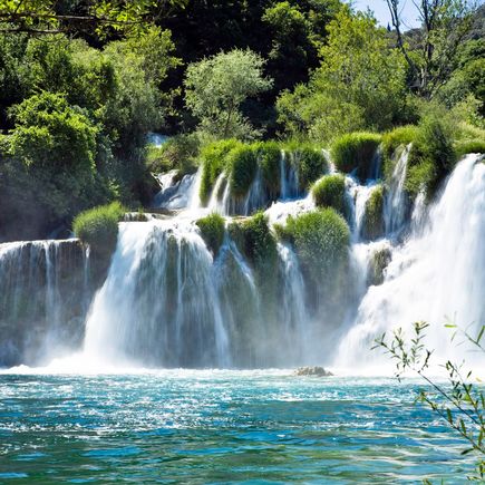 Camping Kroatien Urlaub Wasserfälle im Krka Nationalpark