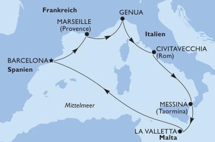 Karte mit Routenbeschreibung