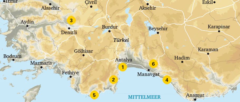 Karte Türkische Riviera