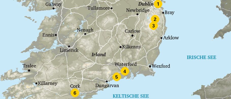 Karte Irland Ostküste