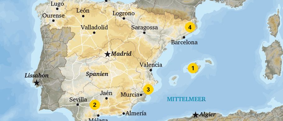 Karte Spanien