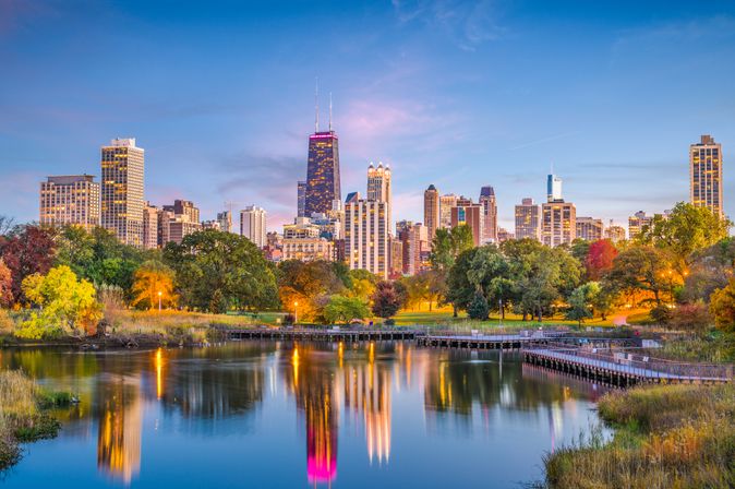 Chicago bei Sonnenuntergang