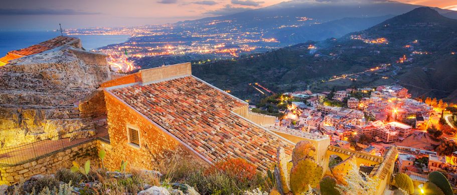 Ferienhaus Italien Urlaub Panoramablick über Sizilien mit Ätna